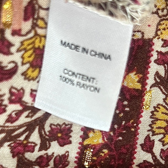 Drew Anthropologie Festival Pants Patchwork Metallic Wide Leg Women's Size Small - Picture 13 of 14